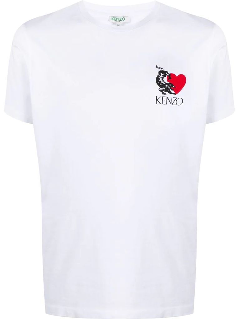 tiger logo-print crew neck T-shirt