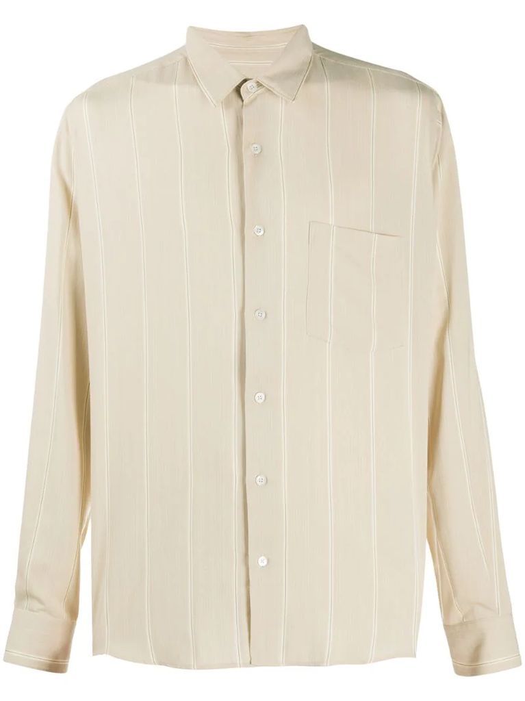 striped chest pocket shirt