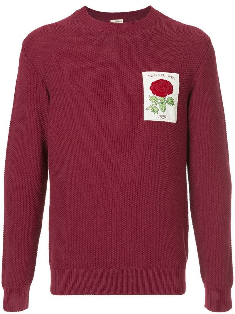 embroidered rose sweatshirt