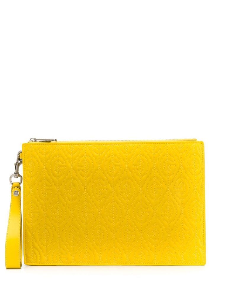 logo-embossed clutch