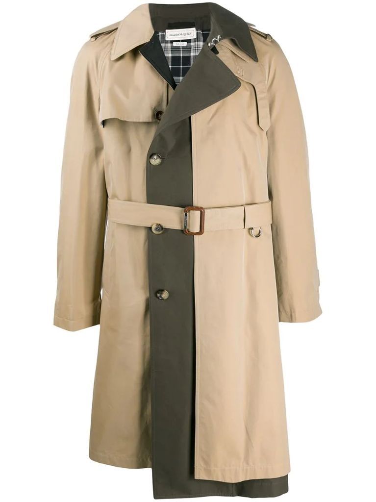 panelled trench coat