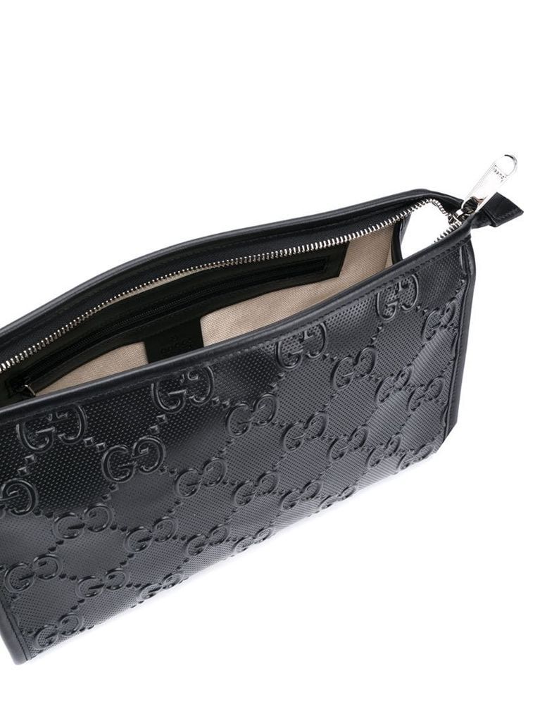 GG-embossed clutch