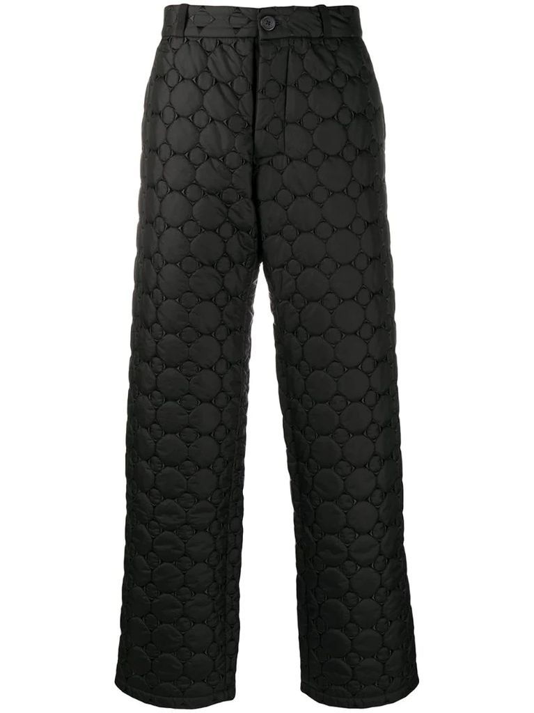 quilted straight-leg trousers