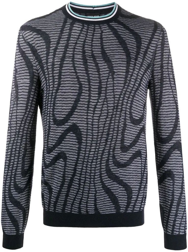 abstract-pattern knit jumper