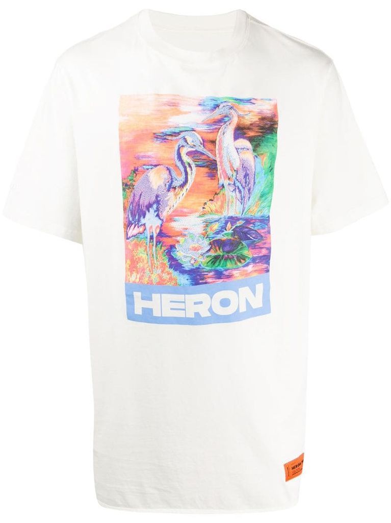 heron print T-shirt