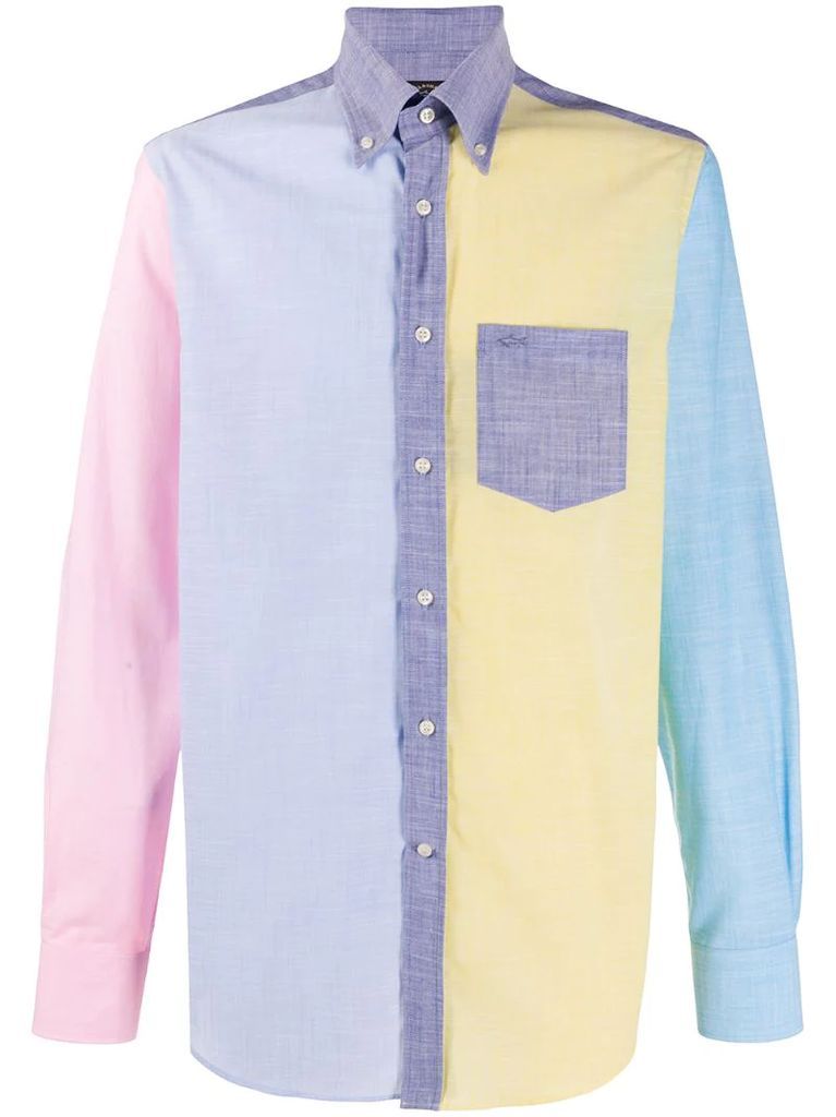 colour-block fitted shirt
