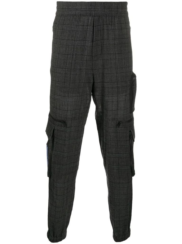 checked cargo trousers