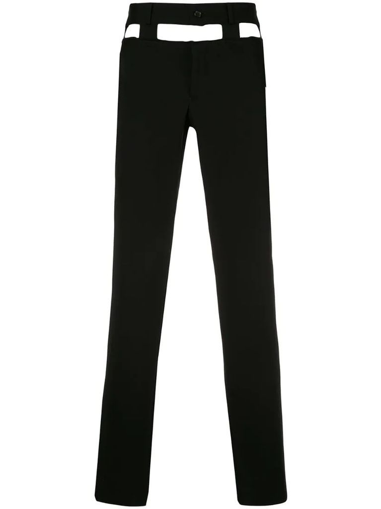cut out waistband trousers