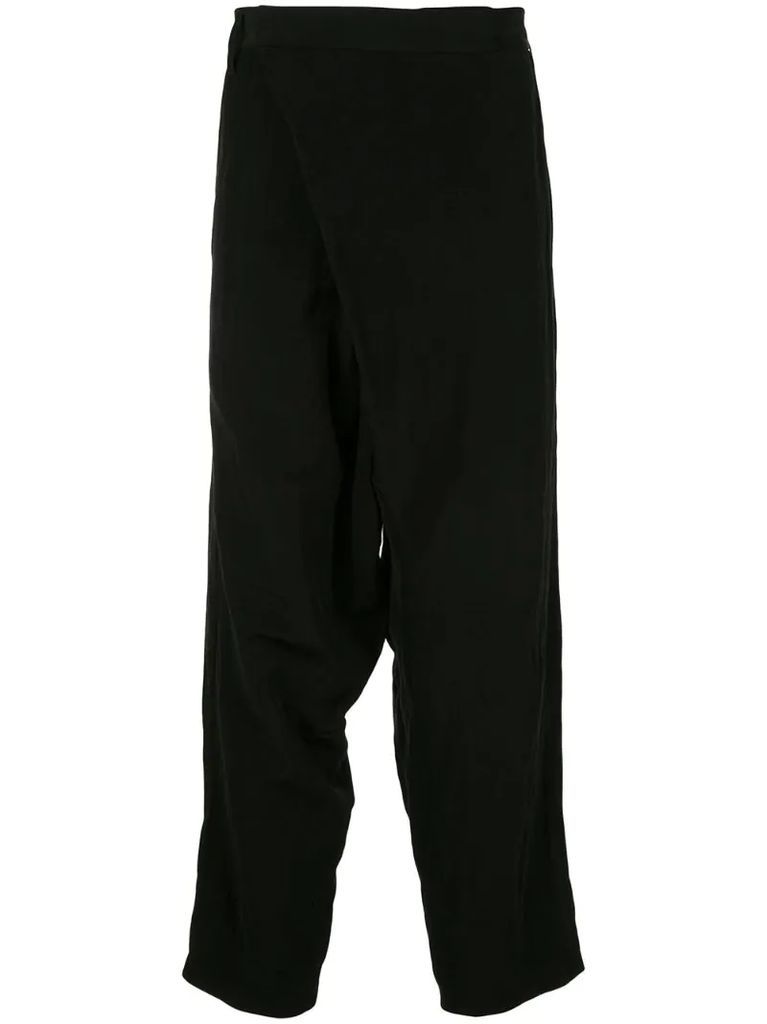 dropped crotch tailored style trousers