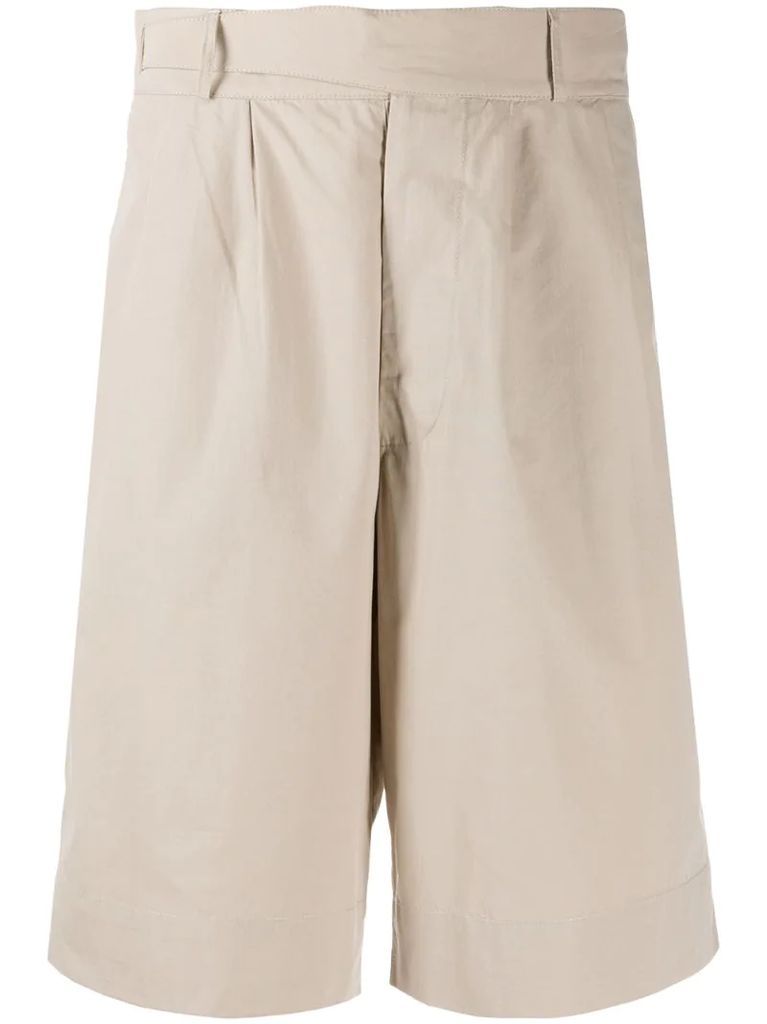 pleated-front bermuda shorts