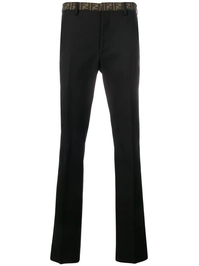 logo-waistband tailored trousers