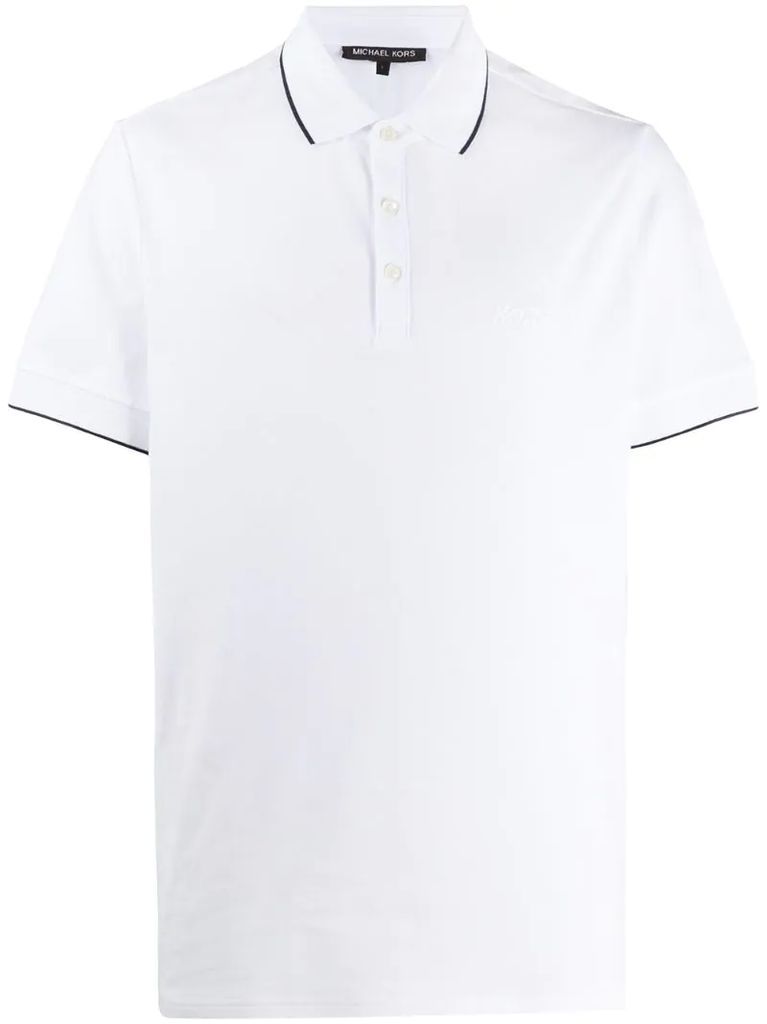 short sleeve contrast trim polo shirt