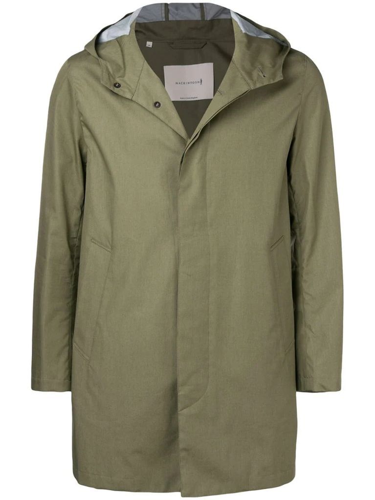 concealed fastening hooded raincoat
