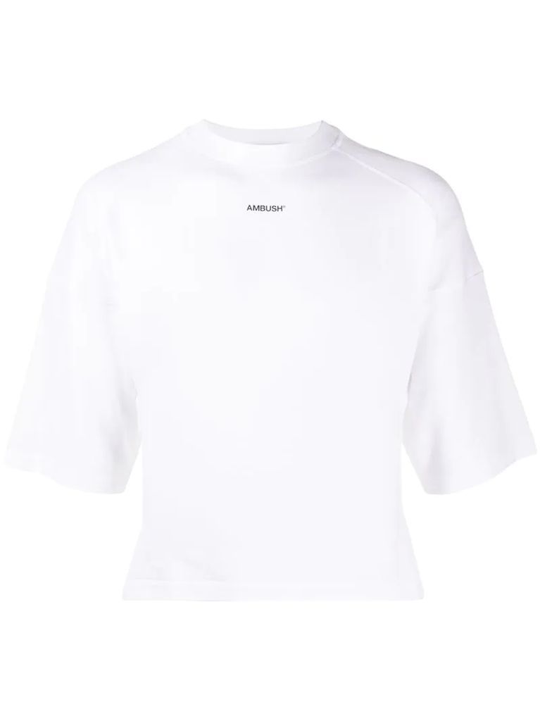 logo-print wide-sleeve T-shirt