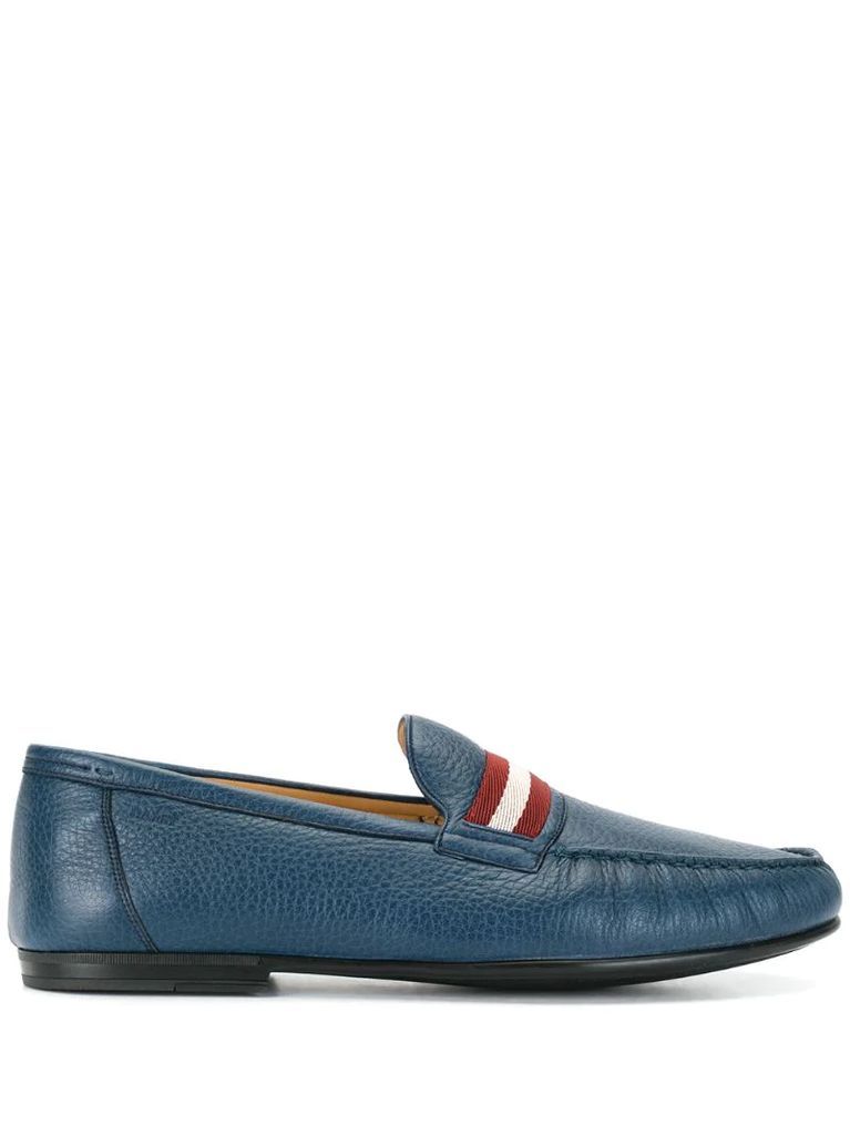 striped-panel loafers