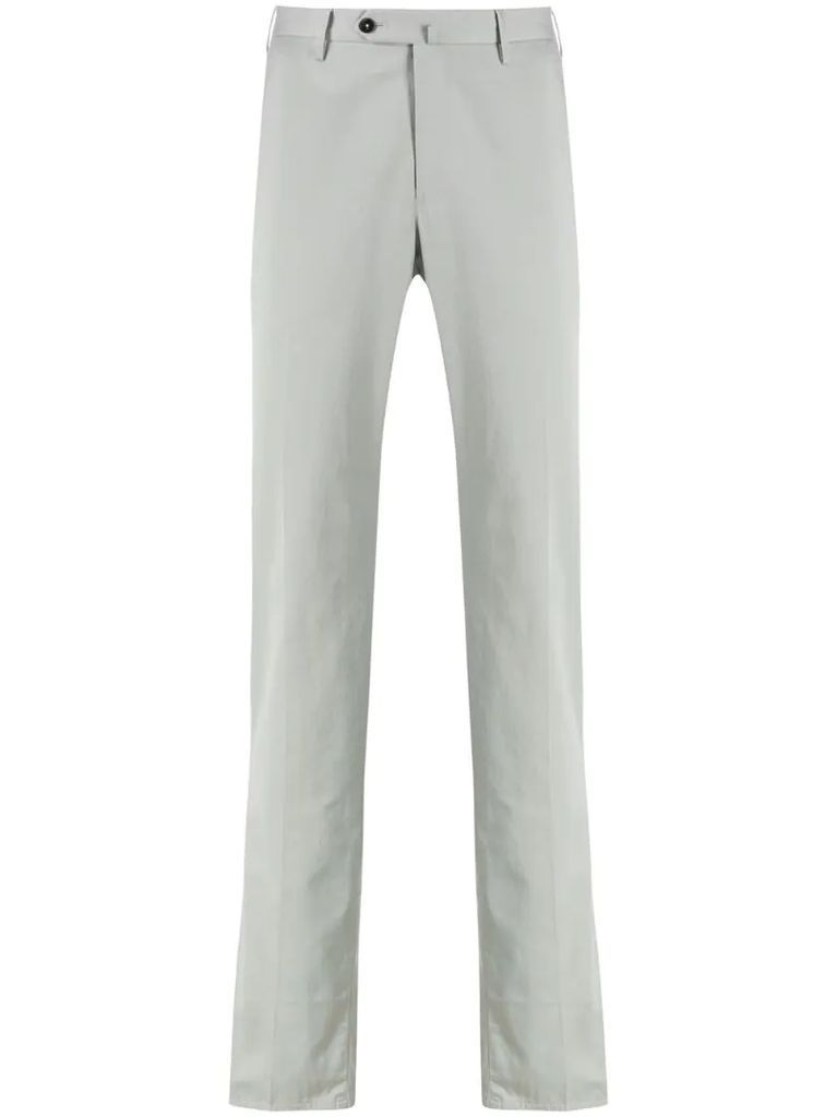 long pleated detail tailored trousers