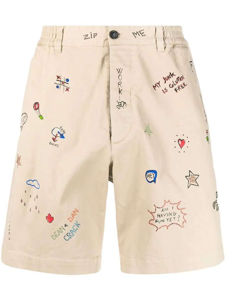 all-over print chino shorts