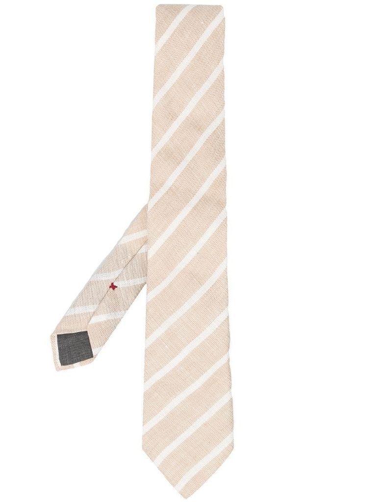 striped-print pointed tie