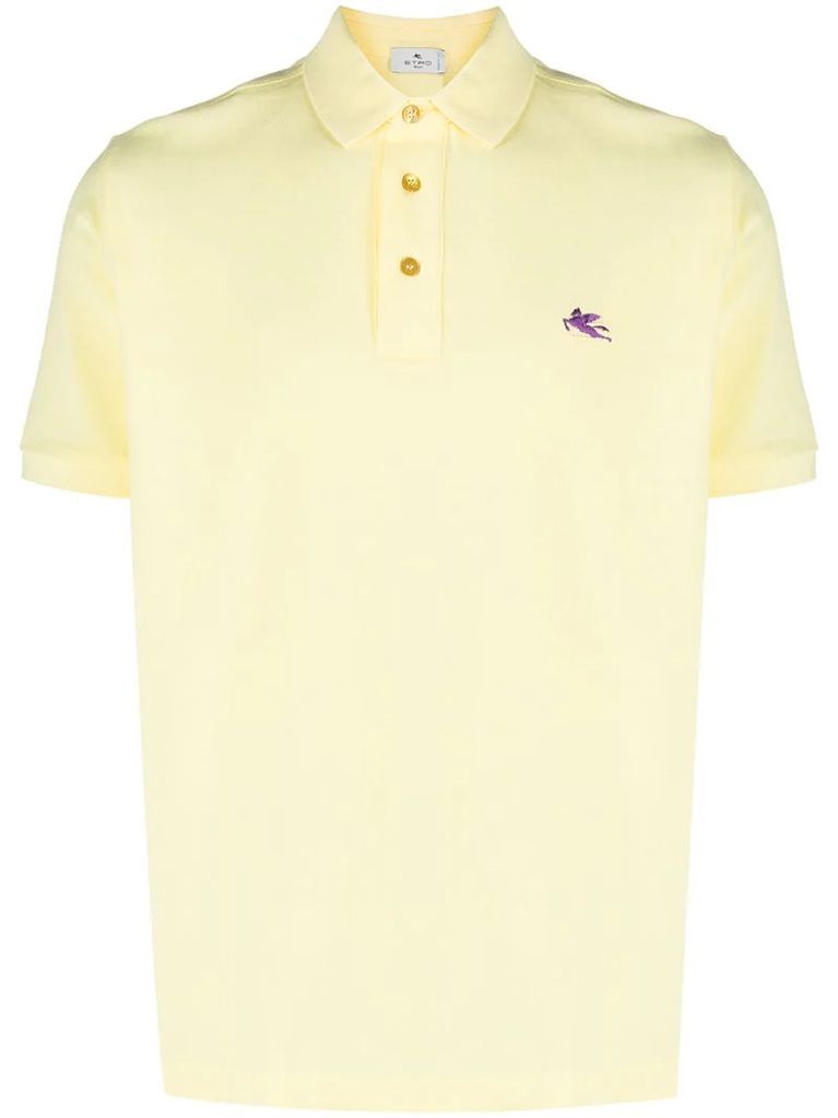 logo-embroidered short-sleeved polo shirt