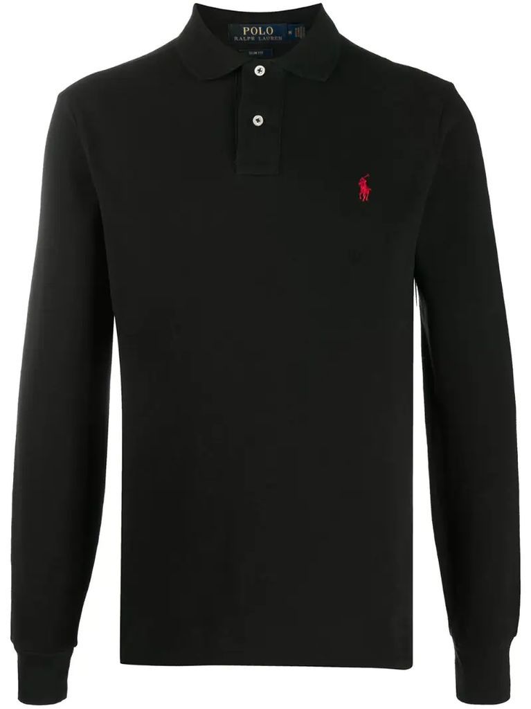 embroidered logo polo shirt