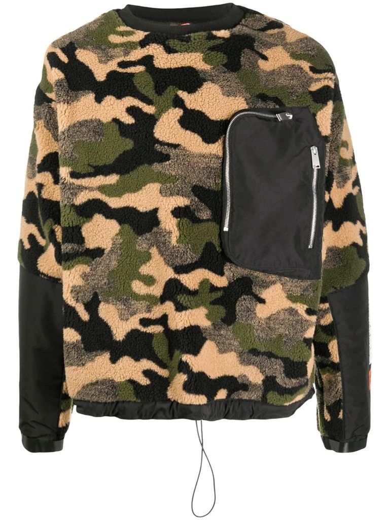 camouflage print jumper