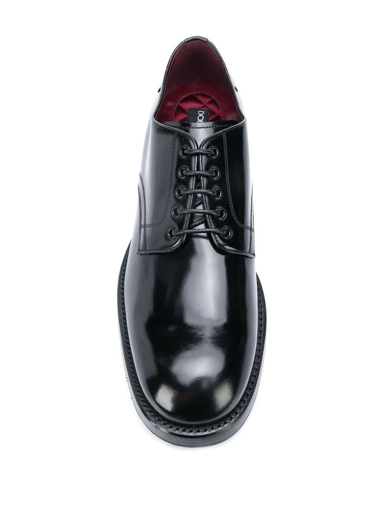 brushed leather derby shoes