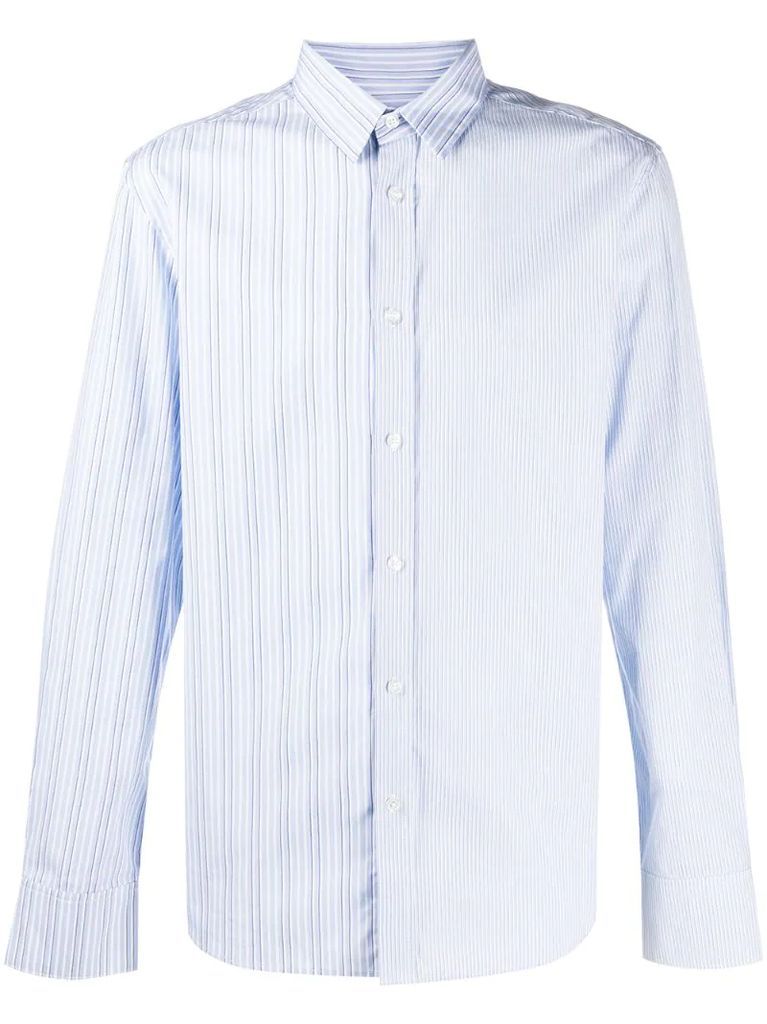stripe-print long-sleeved shirt