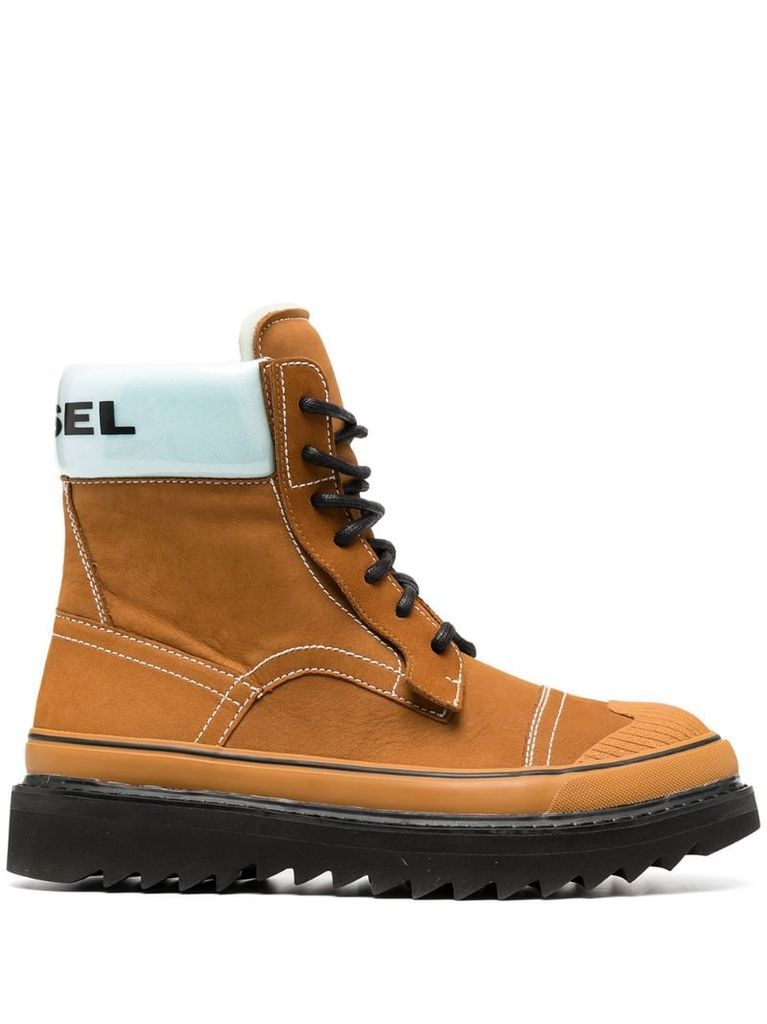 logo hiking boots