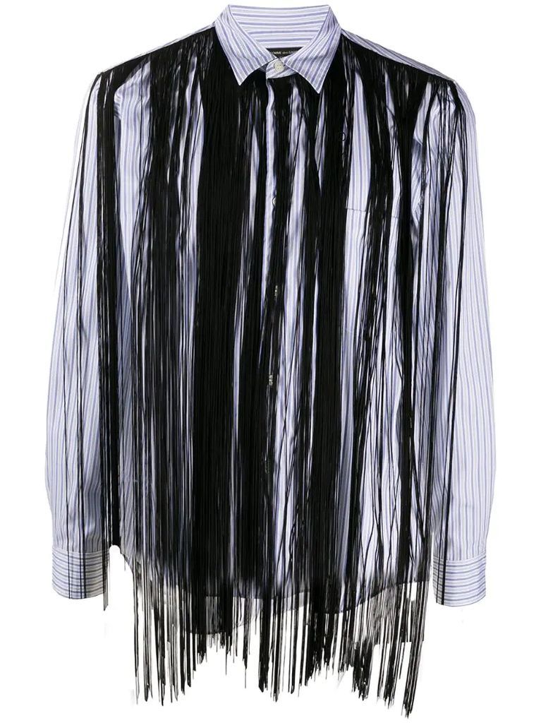 lined shirt with fringe detail