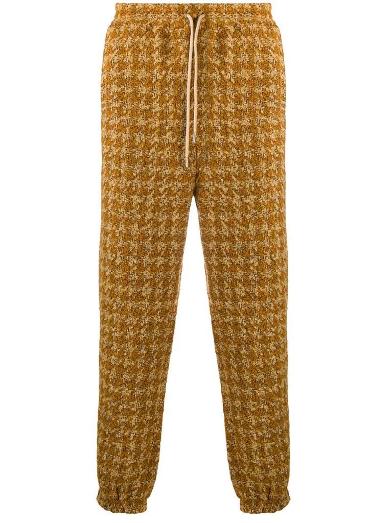 tweed houndstooth track pants