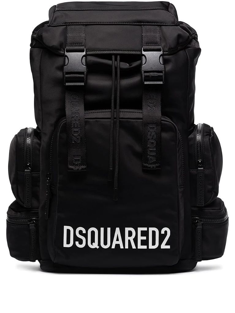 large logo-print backpack