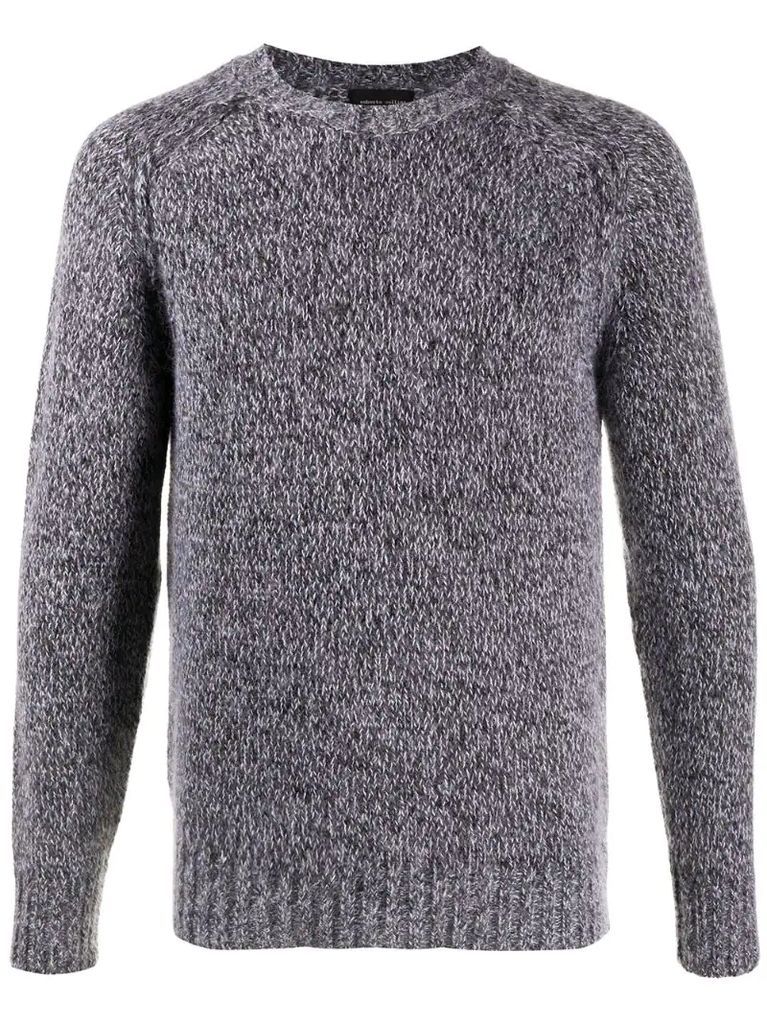 long-sleeved ribbed knit jumper