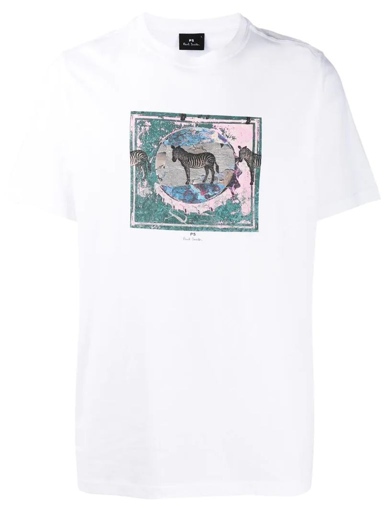 zebra-print T-shirt