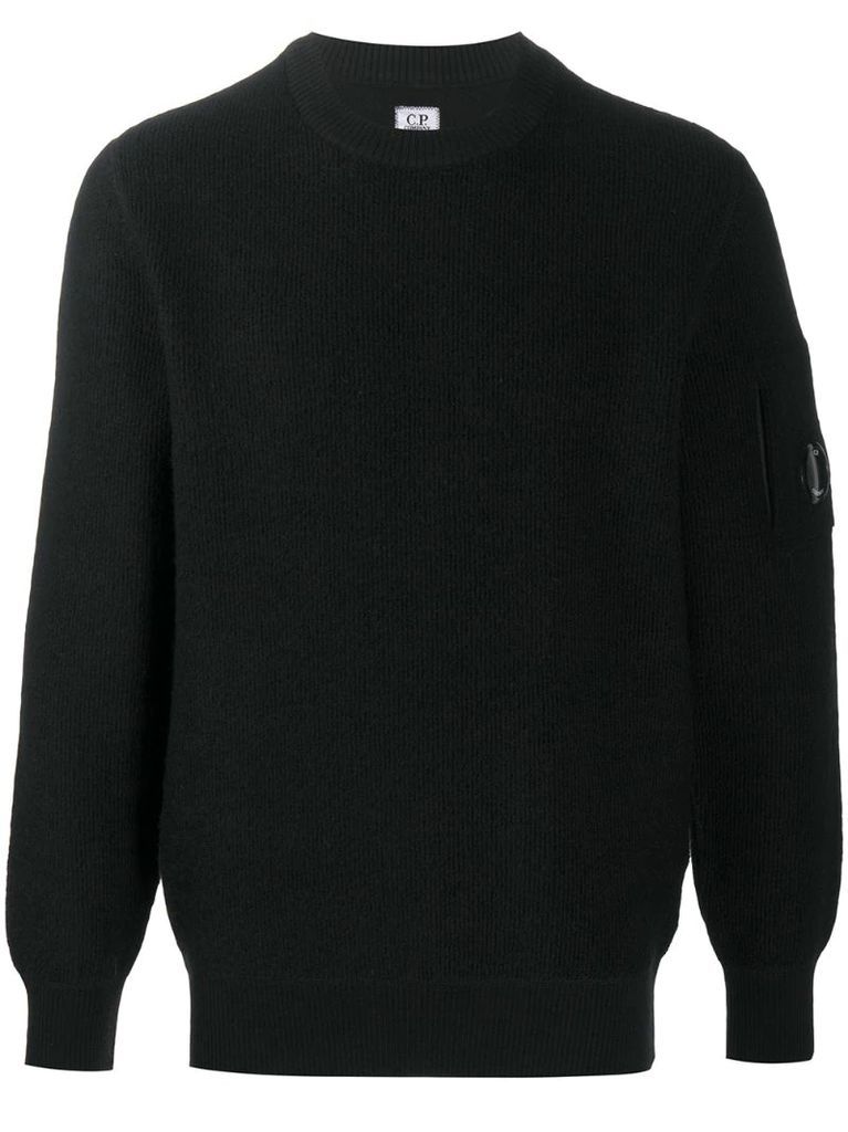 lense detail long-sleeved sweater