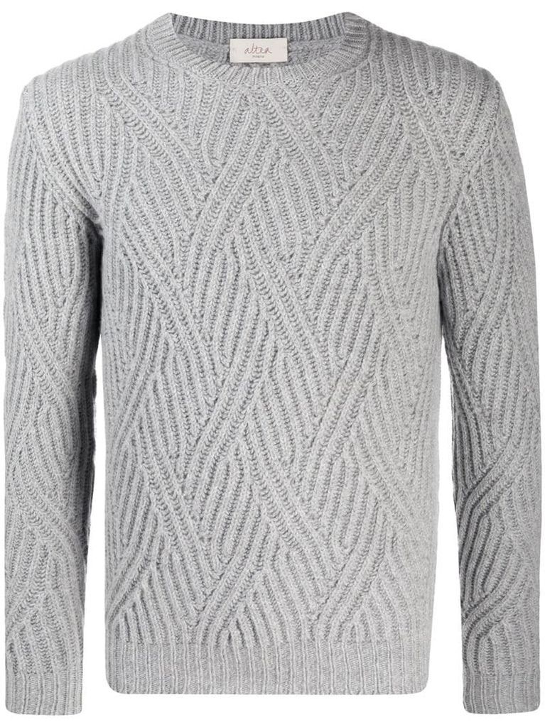 cable knit crew neck jumper