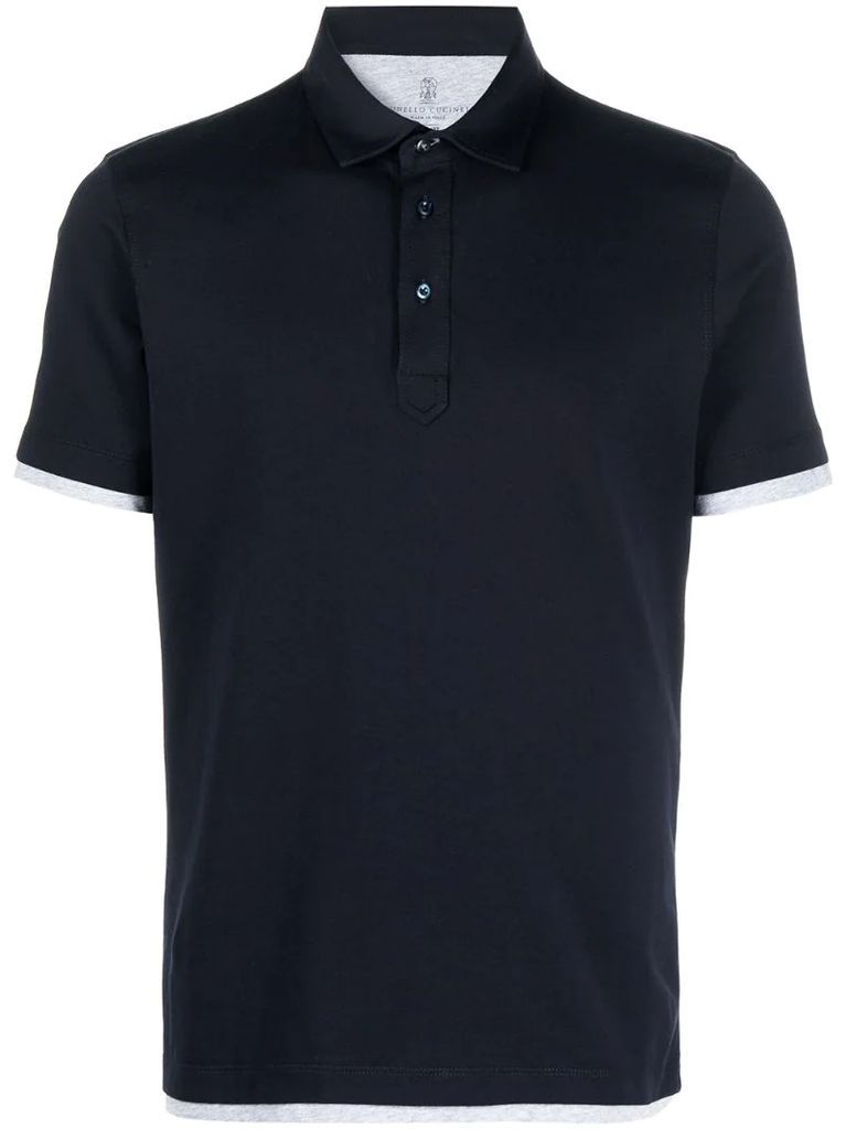 polo shirt with layered detail