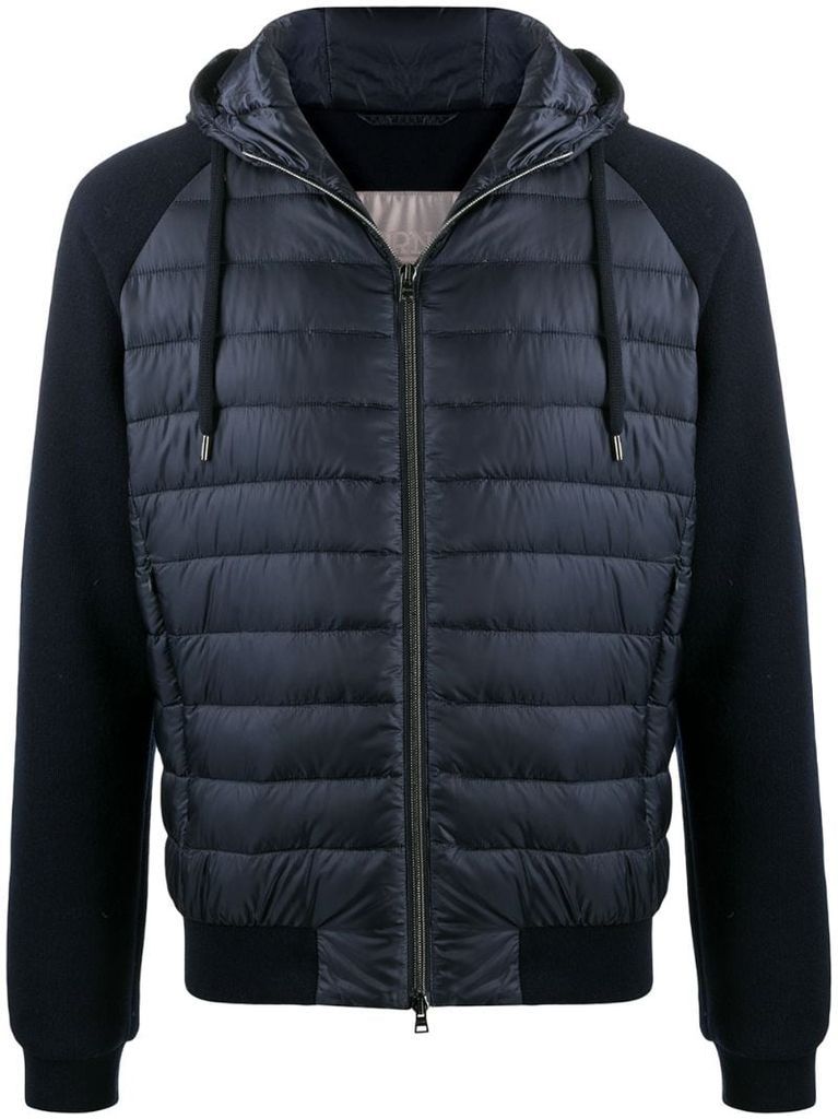 drawstring-hood padded jacket