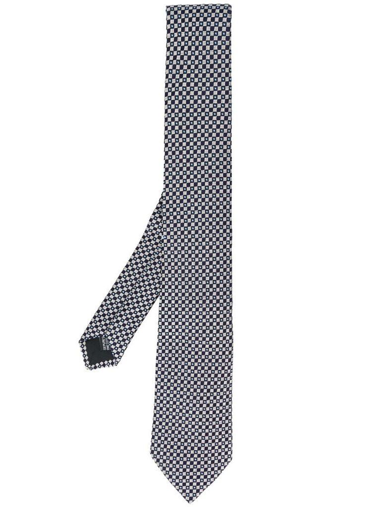 geometric silk tie