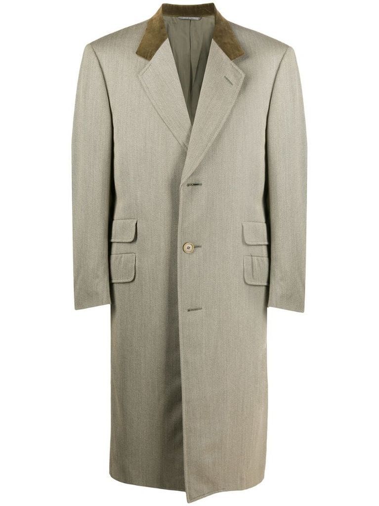 1990s buttoned knee-length coat