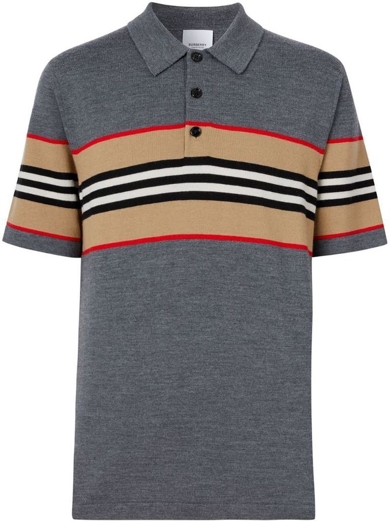 Icon stripe polo shirt