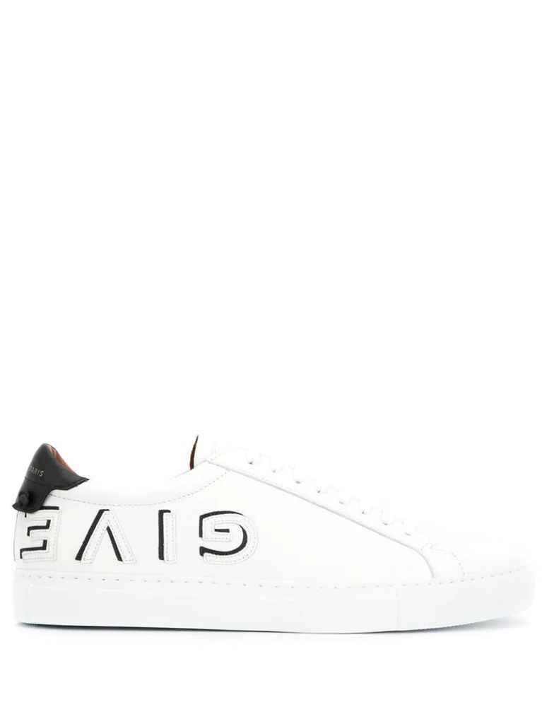 inverted logo low-top sneakers