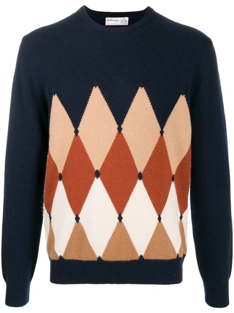 argyle knit jumper