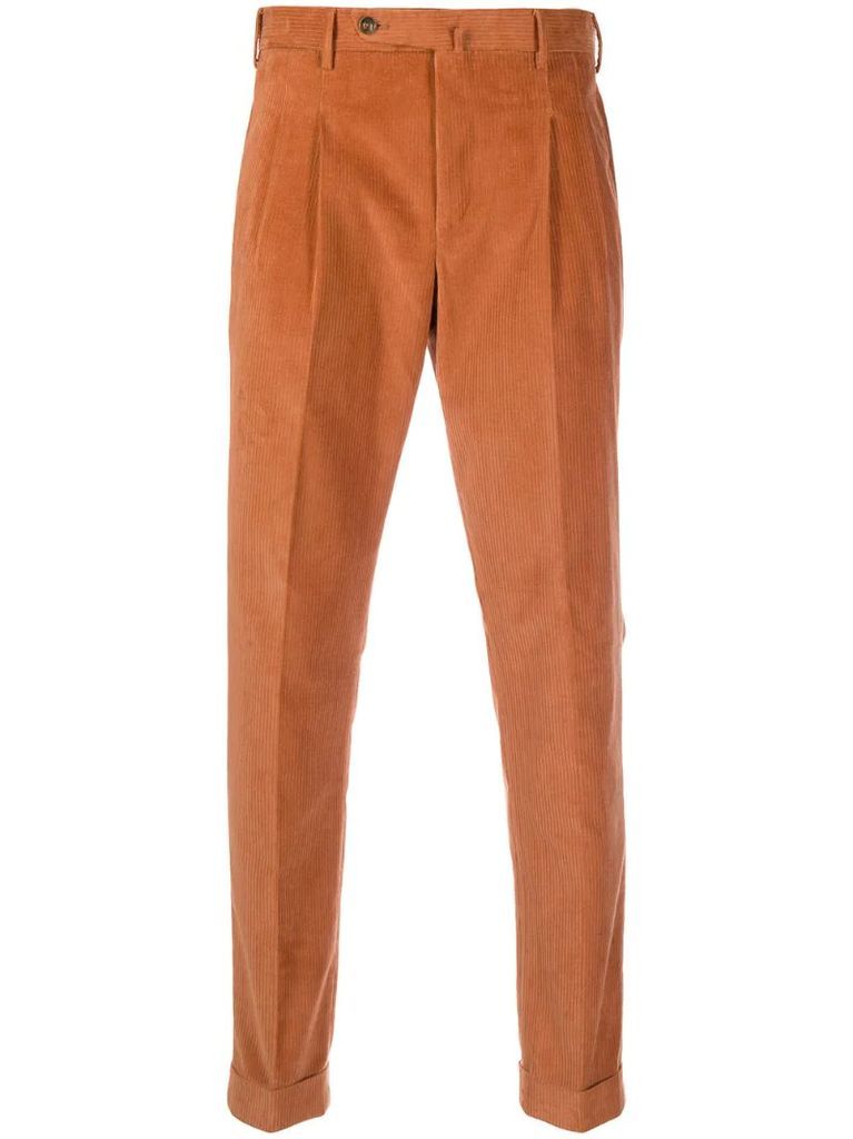 slim-fit corduroy trousers