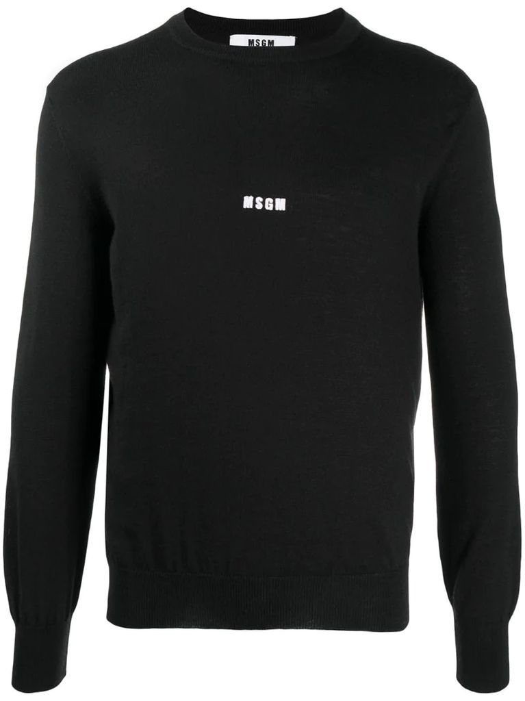 embroidered micro logo jumper
