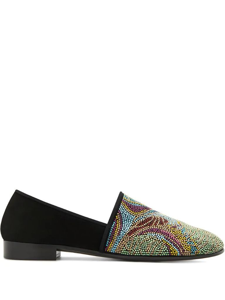 mosaic print loafers