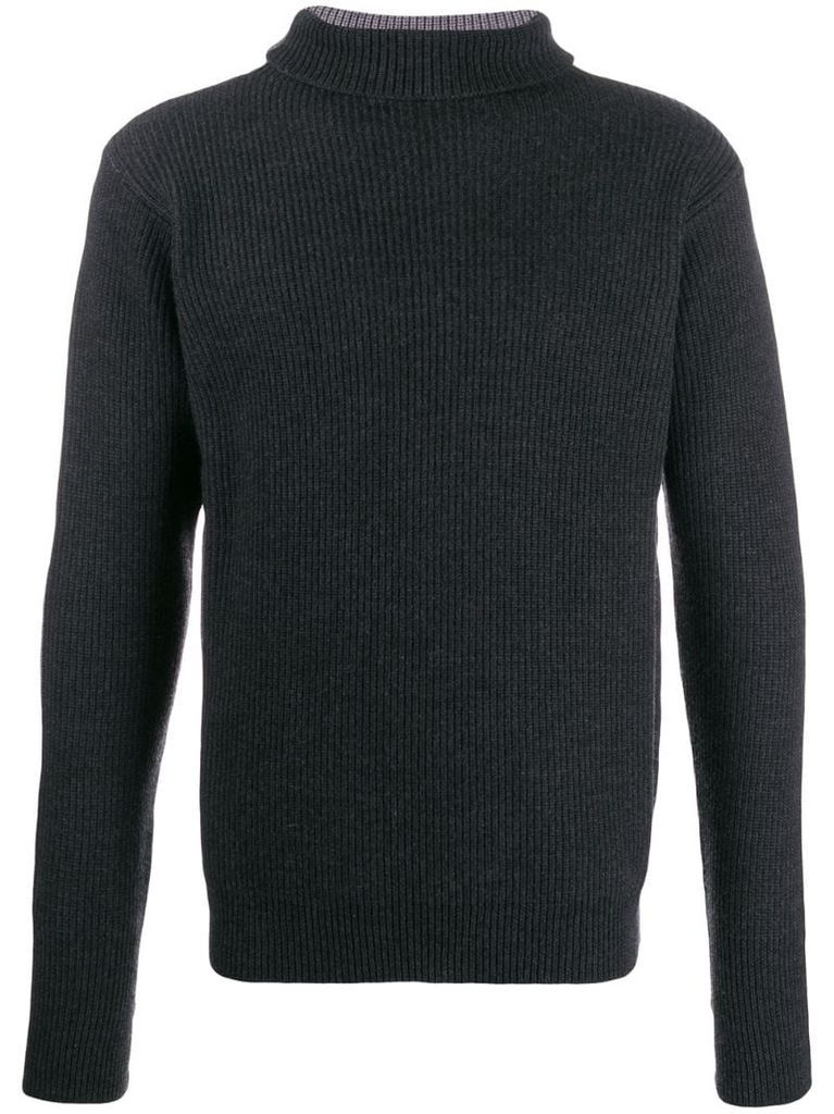 ribbed two-tone jumper
