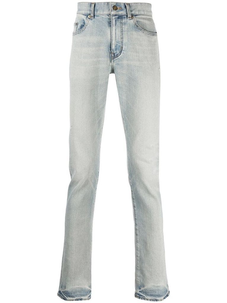 faded-effect straight jeans