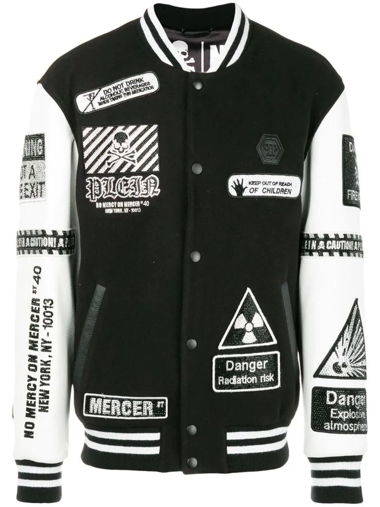 patch detail bomber jacket