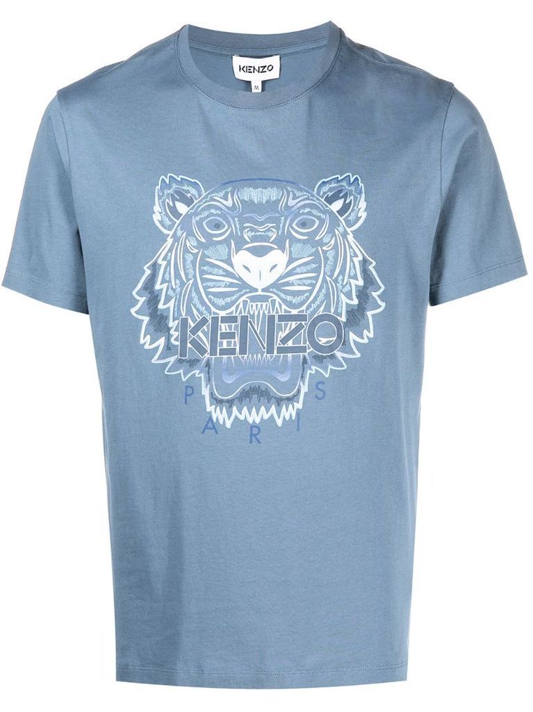Tiger motif logo-print T-shirt