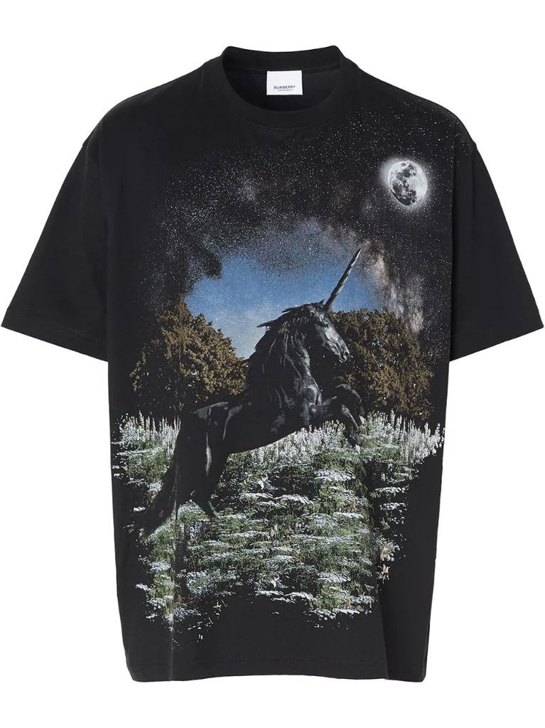 meadow-print oversized T-shirt